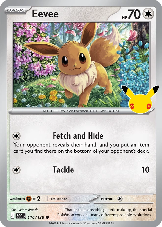 30th Celebration 2-Pack Blister — foil Eevee promo
