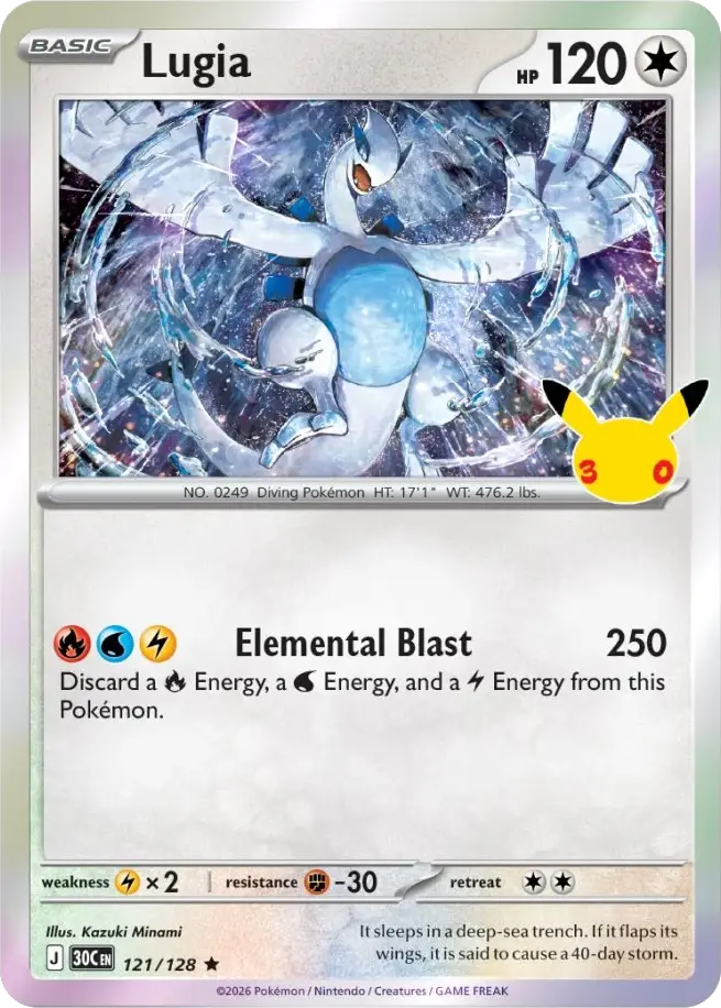 Lugia 30th Celebration Pok&eacute;mon TCG 121/128