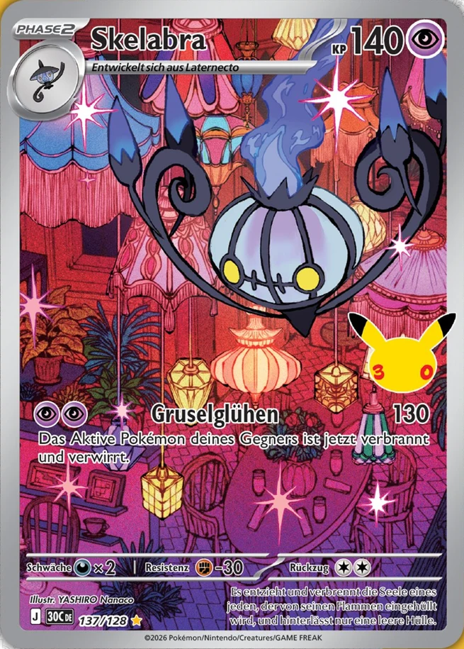Chandelure 30th Celebration Pok&eacute;mon TCG Secret Rare 137