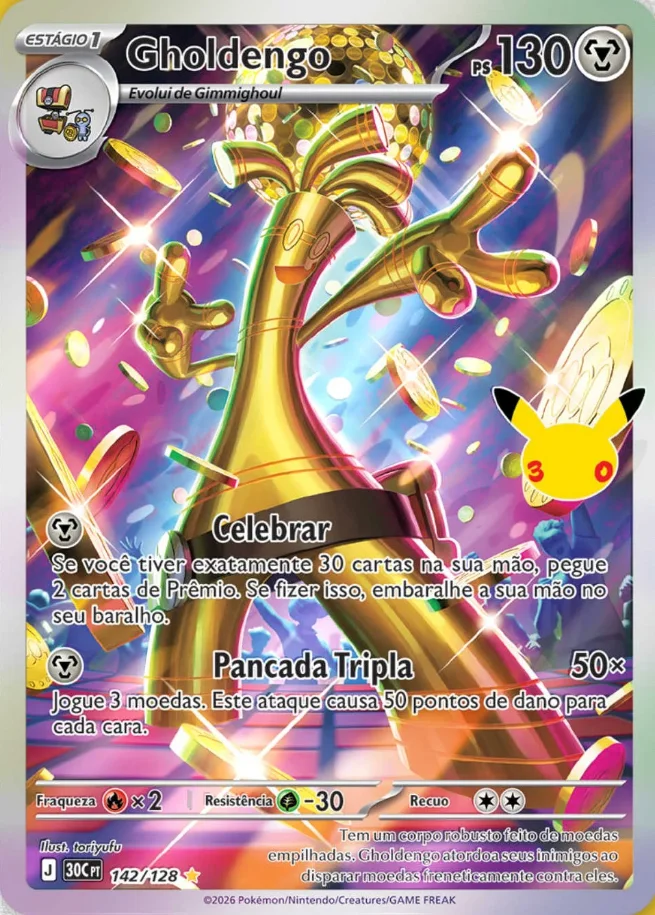 Gholdengo 30th Celebration Pok&eacute;mon TCG Secret Rare 142