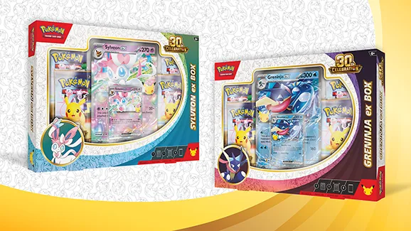 30th Celebration Sylveon ex Box and Greninja ex Box — Pokémon TCG Collection / Box