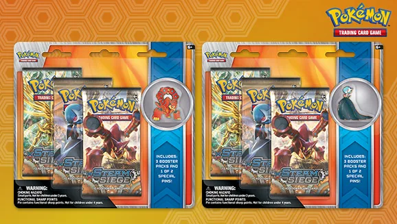 Collector’s Pin 3-Pack Blister (Volcanion and Shiny Mega Gardevoir) — Pokémon TCG Pin Collection