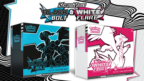 Scarlet & Violet—Black Bolt Pokémon Center Elite Trainer BoxPokémon TCG: Scarlet & Violet—White Flare Pokémon Center Elite Trainer Box — Pokémon TCG Elite Trainer Box