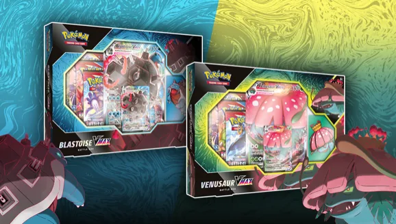 Venusaur VMAX or Blastoise VMAX Battle Box — Pokémon TCG Collection / Box