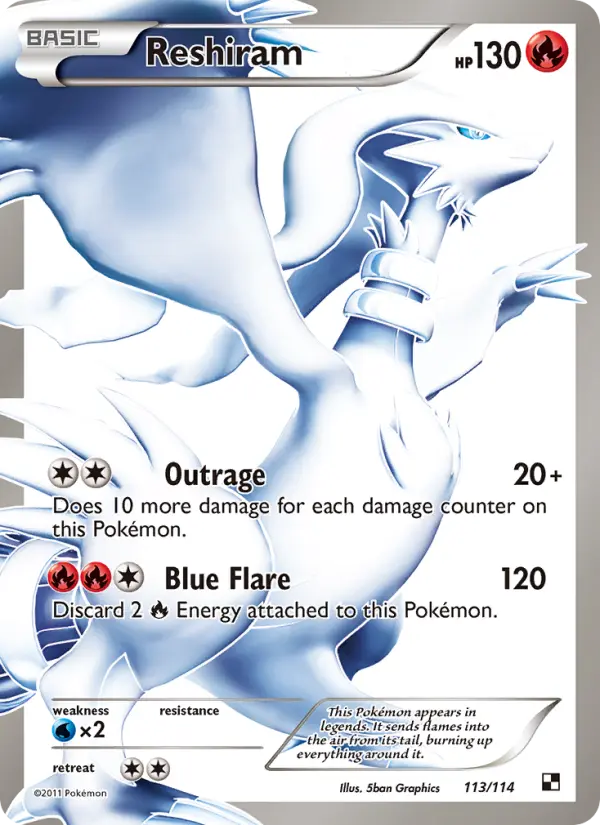 Full Art Reshiram — Black & White 113/114