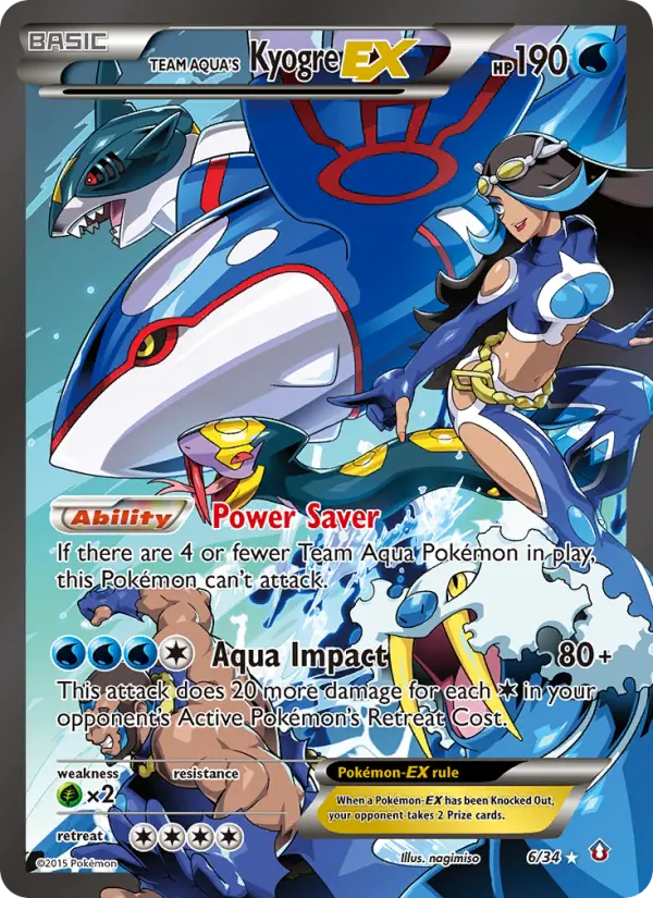 Team Aqua's Kyogre-EX — Double Crisis 6