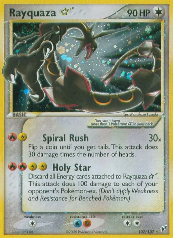 Rayquaza Gold Star — EX Deoxys 107/107