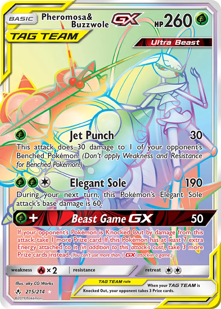 Pheromosa & Buzzwole-GX — SM Unbroken Bonds 215
