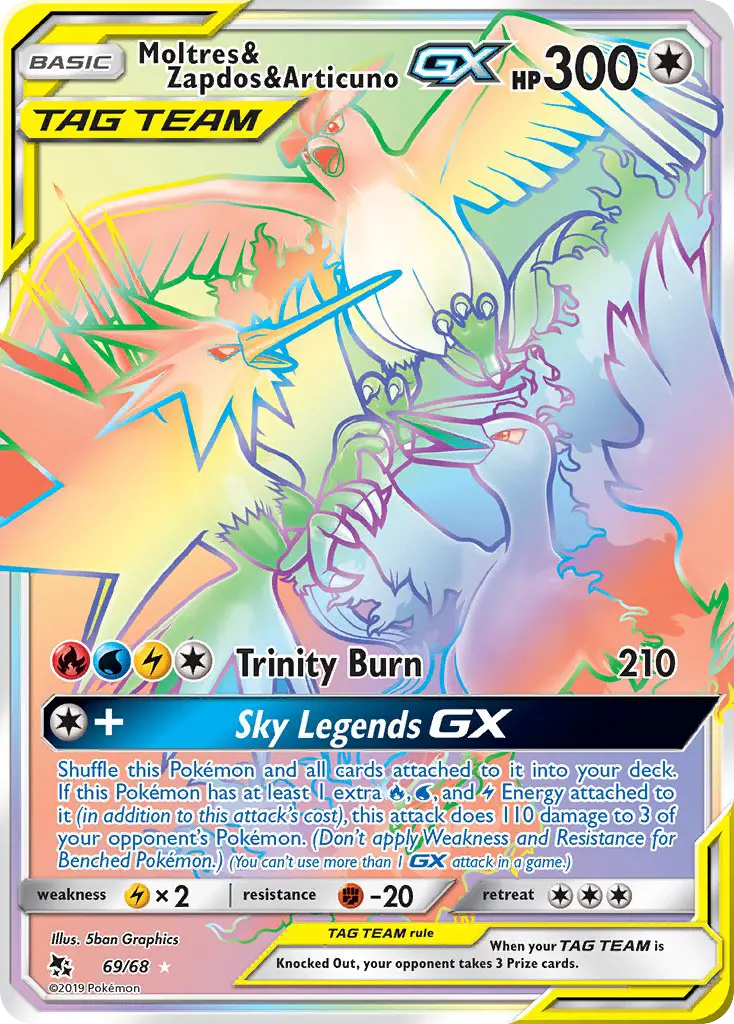 Moltres & Zapdos & Articuno-GX — Hidden Fates 69