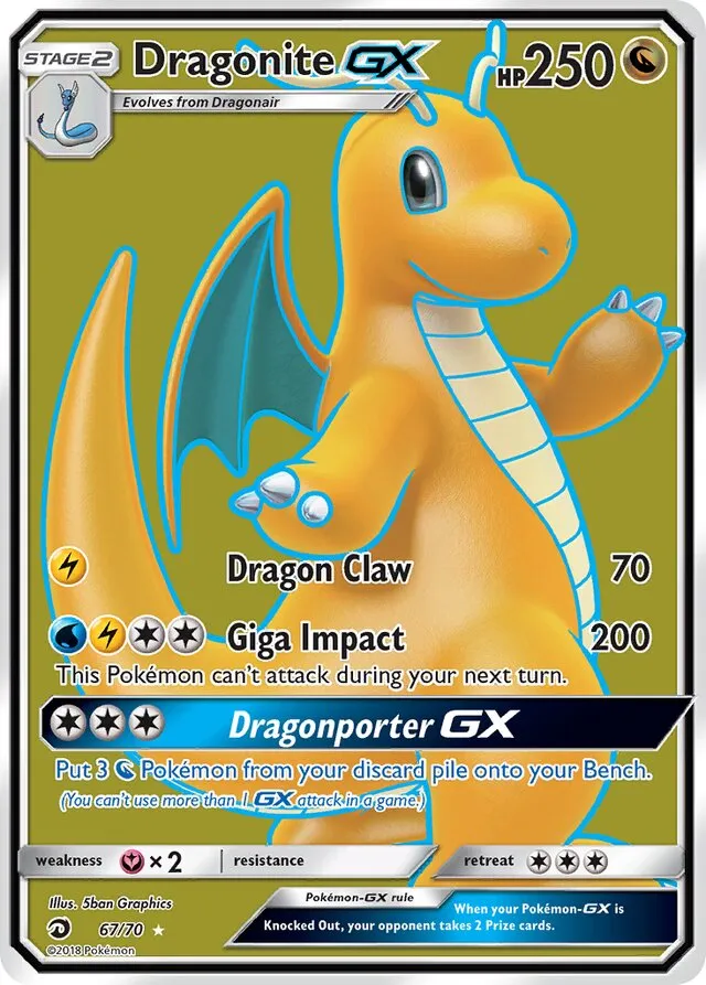 Dragonite GX (Full Art) 67/70
