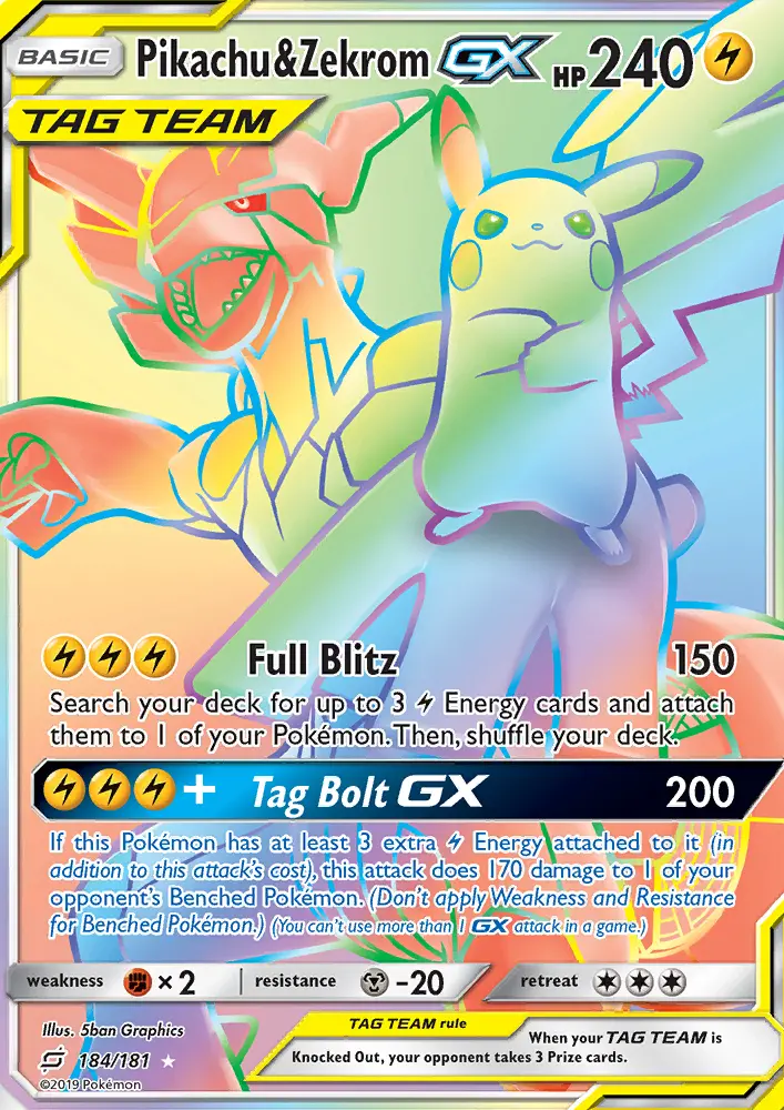 Pikachu & Zekrom-GX 184/181