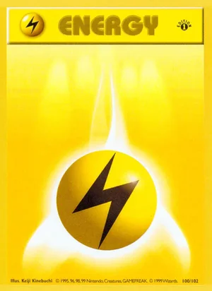 Lightning Energy 100/102 Common, Base Set Pokémon TCG card