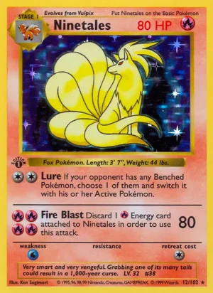 Ninetales 012/102 Holo Rare, Base Set Pokémon TCG card