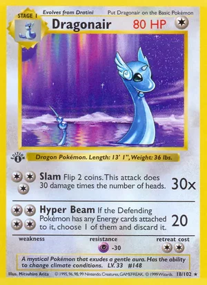 Dragonair 018/102 Rare, Base Set Pokémon TCG card