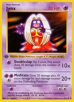 Jynx 031/102 Uncommon, Base Set Pokémon TCG card