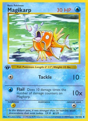 Magikarp 035/102 Uncommon, Base Set Pokémon TCG card