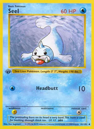 Seel 041/102 Uncommon, Base Set Pokémon TCG card
