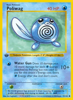 Poliwag 059/102 Common, Base Set Pokémon TCG card