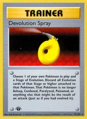 Devolution Spray 072/102 Rare, Base Set Pokémon TCG card