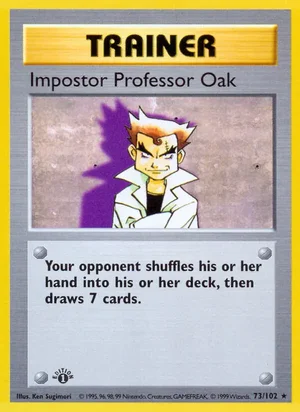 Imposter Professor Oak 073/102 Rare, Base Set Pokémon TCG card