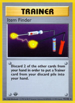 Item Finder 074/102 Rare, Base Set Pokémon TCG card