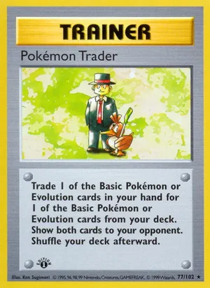 Pokemon Trader 077/102 Rare, Base Set Pokémon TCG card