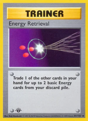 Energy Retrieval 081/102 Uncommon, Base Set Pokémon TCG card