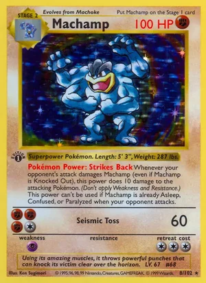 Machamp 8/102 Rare, Base Set Pokémon TCG card