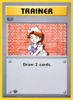 Bill 091/102 Common, Base Set Pokémon TCG card