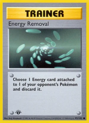 Energy Removal 092/102 Common, Base Set Pokémon TCG card