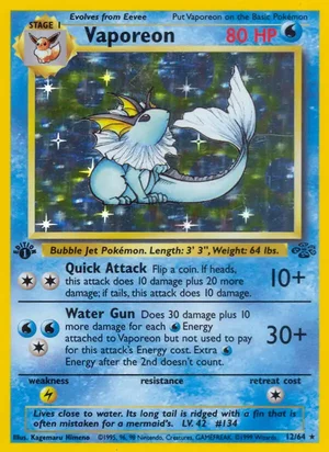 Vaporeon (12) 012/064 Holo Rare