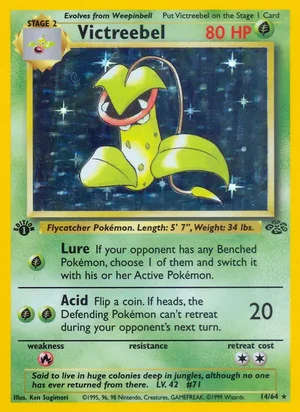 Victreebel (14) 014/064 Holo Rare, Jungle Pokémon TCG card