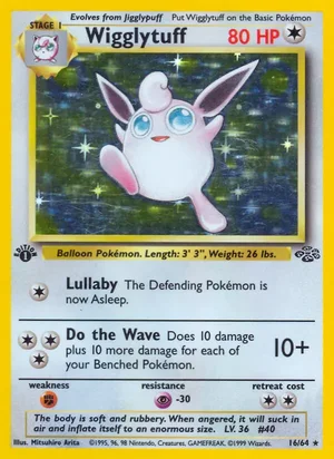 Wigglytuff (16) 016/064 Holo Rare, Jungle Pokémon TCG card
