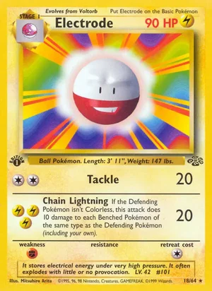 Electrode (18) 018/064 Rare, Jungle Pokémon TCG card