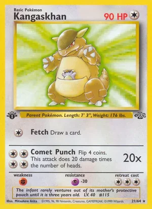 Kangaskhan (21) 021/064 Rare, Jungle Pokémon TCG card