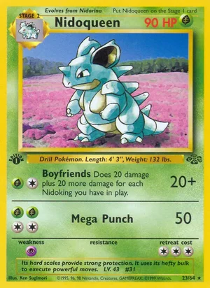 Nidoqueen (23) 023/064 Rare, Jungle Pokémon TCG card