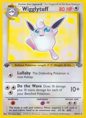 Wigglytuff (32) 032/064 Rare, Jungle Pokémon TCG card