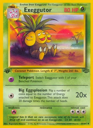 Exeggutor 035/064 Uncommon, Jungle Pokémon TCG card