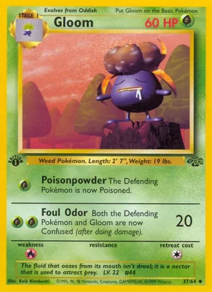 Gloom 037/064 Uncommon, Jungle Pokémon TCG card