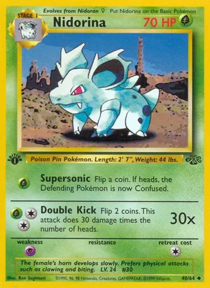 Nidorina 040/064 Uncommon, Jungle Pokémon TCG card