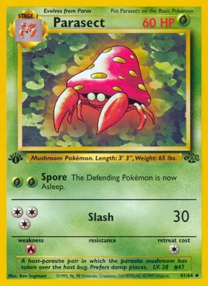 Parasect 041/064 Uncommon, Jungle Pokémon TCG card