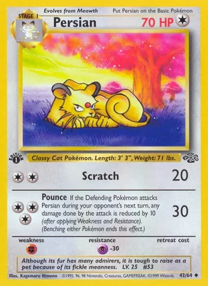 Persian 042/064 Uncommon, Jungle Pokémon TCG card