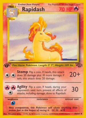 Rapidash 044/064 Uncommon, Jungle Pokémon TCG card