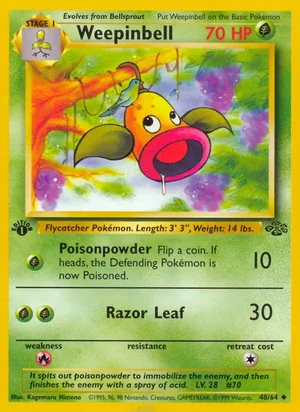 Weepinbell 048/064 Uncommon, Jungle Pokémon TCG card