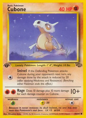 Cubone 050/064 Common, Jungle Pokémon TCG card