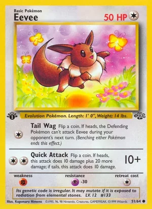 Eevee 051/064 Common, Jungle Pokémon TCG card
