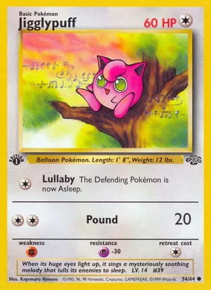 Jigglypuff 054/064 Common, Jungle Pokémon TCG card