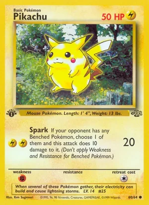 Pikachu 060/064 Common, Jungle Pokémon TCG card