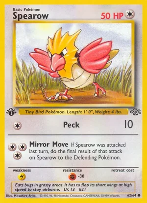Spearow 062/064 Common, Jungle Pokémon TCG card