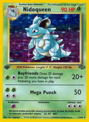 Nidoqueen (7) 007/064 Holo Rare, Jungle Pokémon TCG card